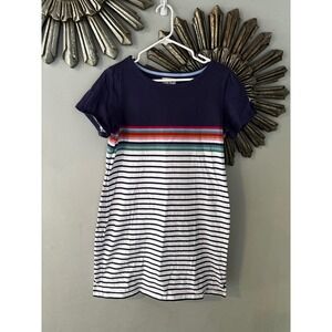 Joules Striped T Shirt Dress Navy White Multicolored Stripes Women's 10